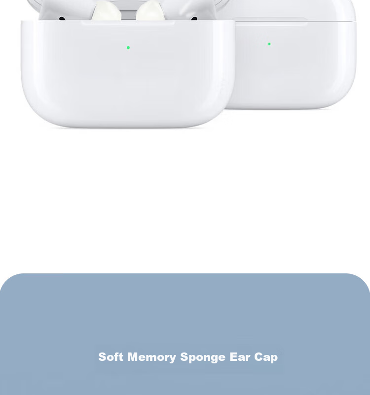 ESCASE AirPods Pro Ear Tips, AirPods Pro Second-Generation Memory Foam Replacement Ear Caps, In-Ear Slow Rebound C Set, Apple Pro 1/2 Generation Noise Reduction Dust-Proof, White And Gray, Medium Size 7
