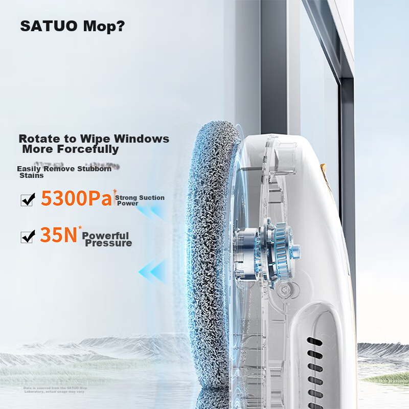 SATUO Lite Window Cleaning Robot, Automatic Water Spray Wet Wiping, No Edge Cleaning, Glass Cleaning Robot, Water Spray And Wipe Window Cleaning Device