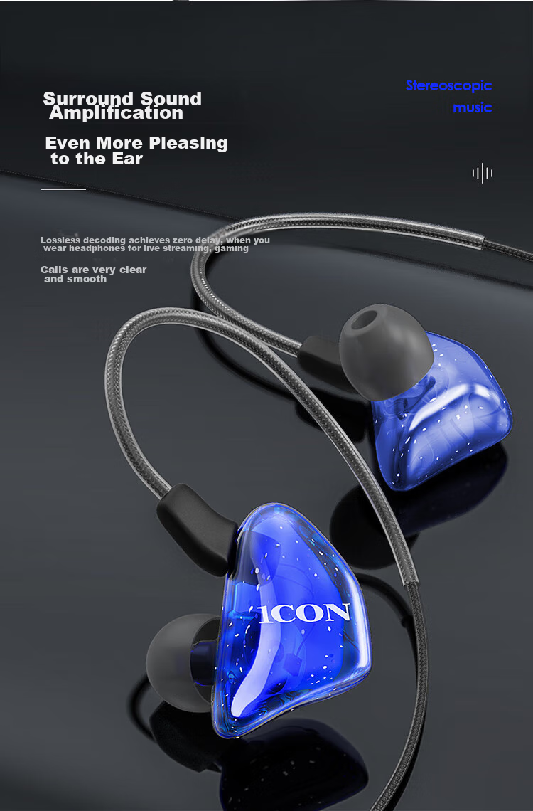 Aiken Scan7 In-Ear Monitoring Headphones, Blue, Wired Earbuds for Live Streaming And Broadcasting, with 3-Meter Cable, for Mid to Low Frequency Monitoring 9
