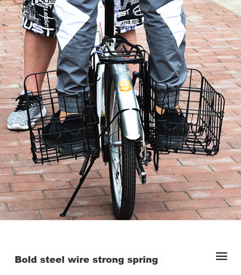 ROGTYO Bicycle Basket, Mountain Bike Front And Rear Basket, Thickened Folding Bike Basket, Bicycle Grocery Basket, Side Hanging Basket 7