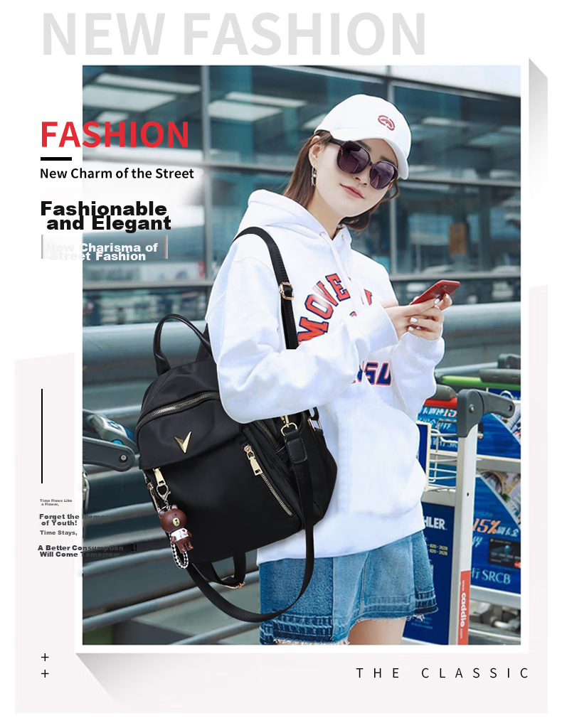 Aiqinghai Oxford Cloth Backpack, Travel Casual Fashion Large Capacity Schoolbag, Student Sports High-Value Birthday Gift 2