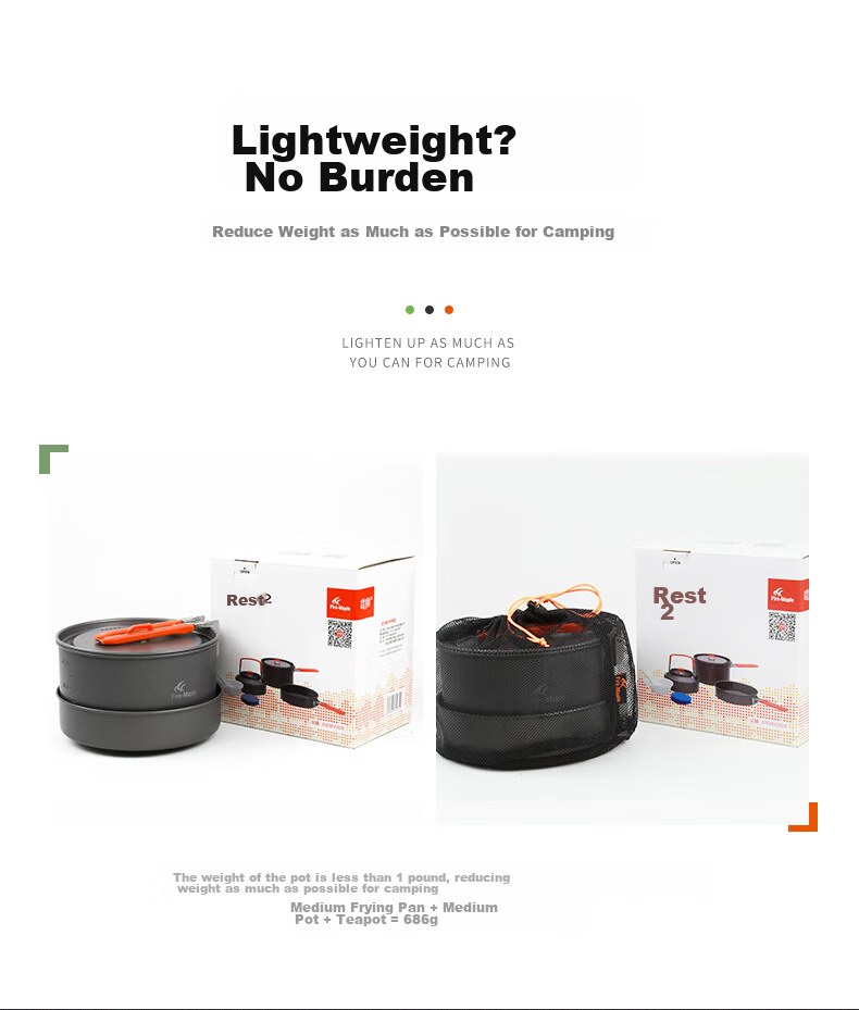 FIRE-MAPLE Camping Cookware Set, Suitable for 2-3 People, Outdoor Camping Equipment, Cooking Utensils, Kettle for Outdoor Use 3