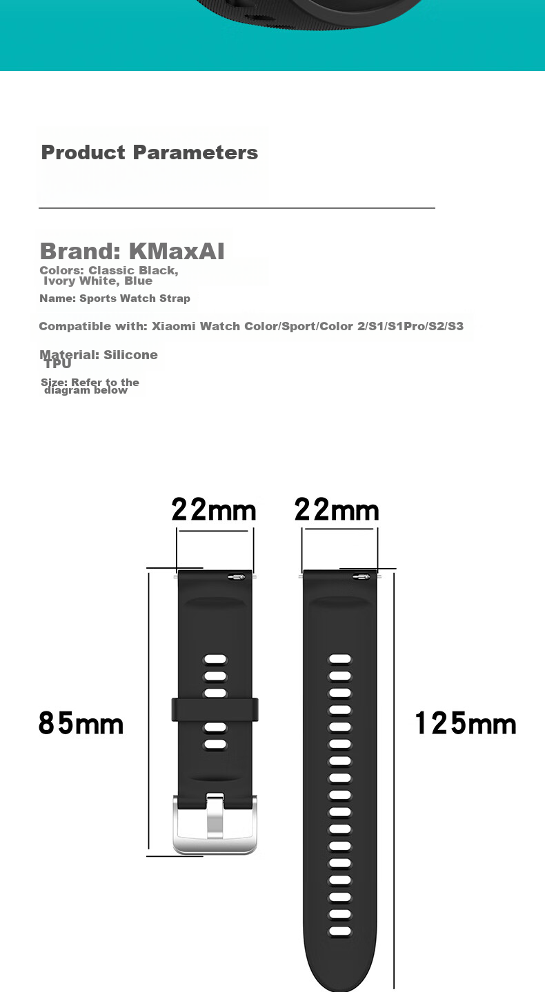 KMaxAI Compatible Silicone Watch Band for Xiaomi Watch Color 1/2/Sports Edition, Watch S4 Strap, Sport/3rd Generation/Pro, Fresh And Simple Watch Band Replacement Wristband, Ivory White 7