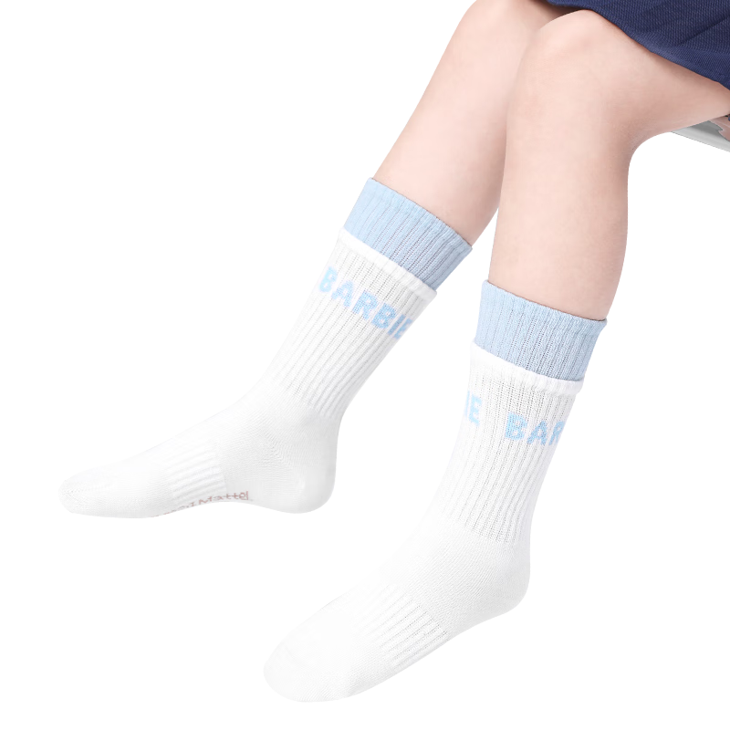 Barbie Children's Thigh-High Socks, Spring And Autumn Girls' Mid-Calf Socks, Cotton Socks for Older Children And Girls, Long Socks to Match Shark Pants