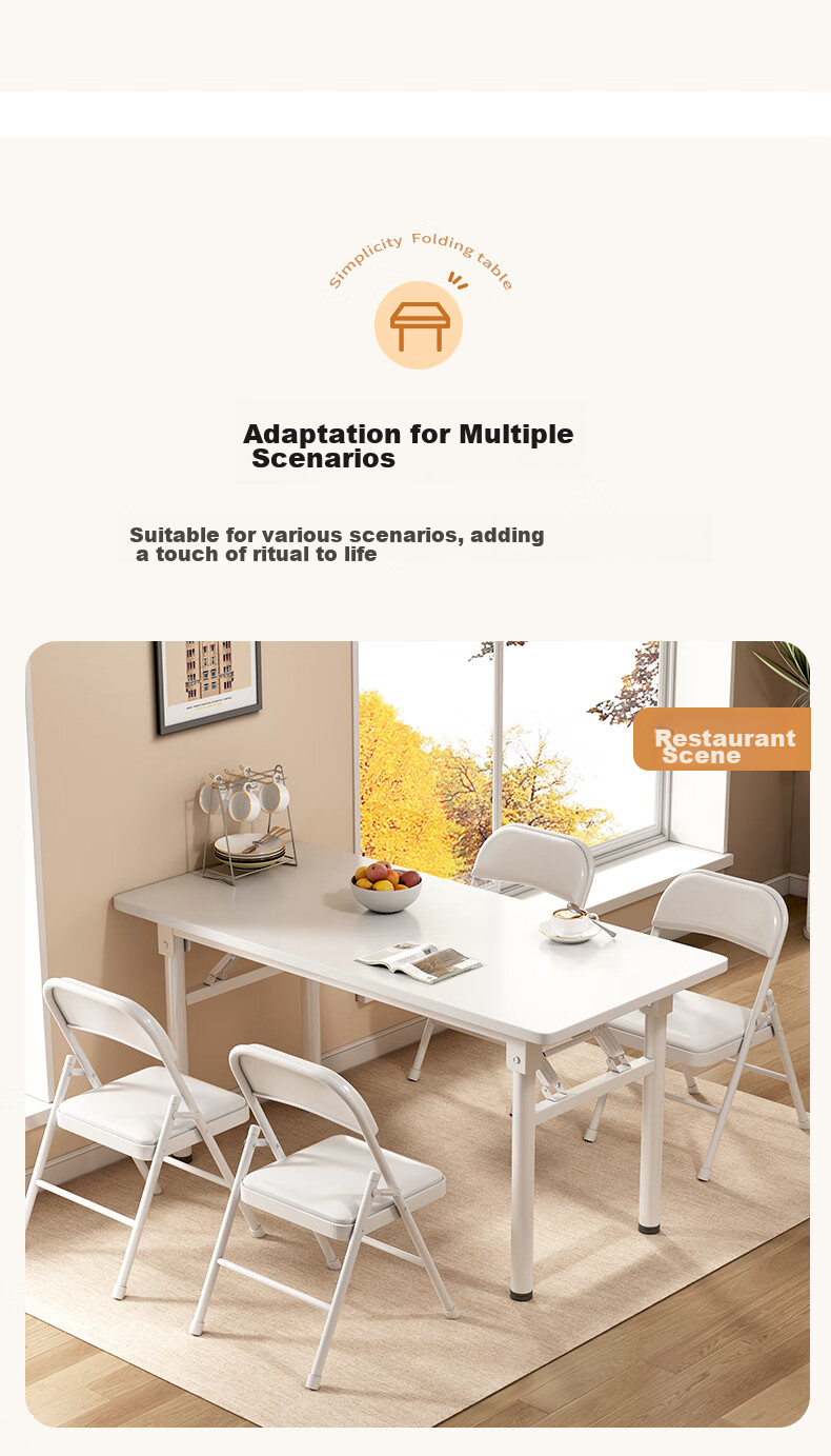Chibailun Folding Table Computer Desk Home Bedroom Study Writing Desk Simple Bedside Desk Dining Table 100*60 12
