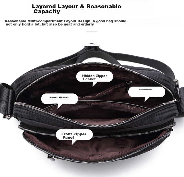 CROCODILE Men's Casual Shoulder Bag, Youth Trendy Versatile Crossbody Large Capacity Fabric Bag 27451 Gift for Boyfriend 5