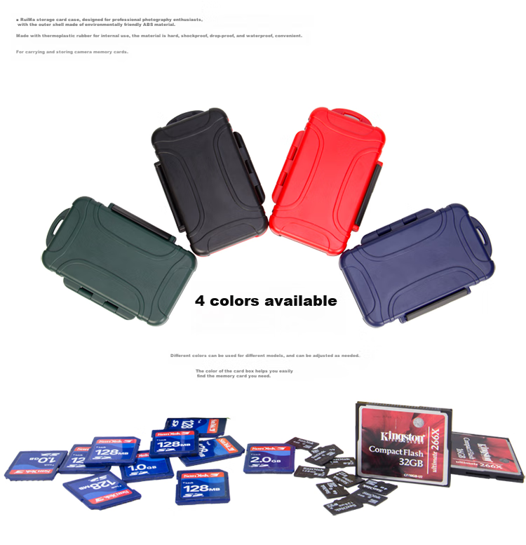 EIRMAI CB-101 DSLR Camera Storage Card Case SD CF MSD TF Card Holder Storage Box Red 5