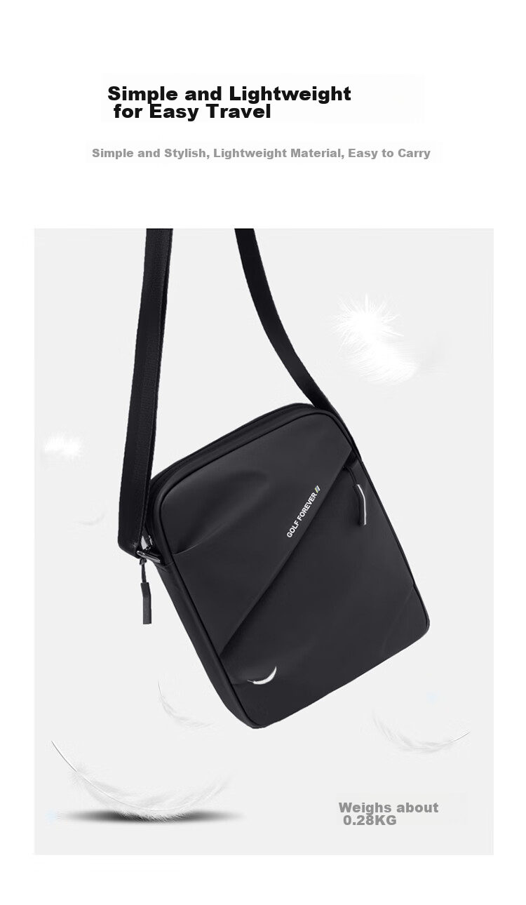 GOLF Shoulder Bag for Men, Trendy Crossbody Bag, IPad Phone Pouch, Water-Resistant Vertical Casual Commuter Small Square Bag for Me 10