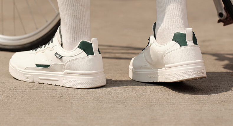 361° Men's Sports Shoes Spring Summer New Retro Leather Basic White Casual Sneakers 672616618-2 37