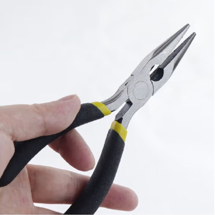 STANLEY Black Double Plastic Handle Needle-Nose Pliers, Electrician's Needle-Nose Gripping Pliers, Wire Cutters, 5 Inches, 84-100 2