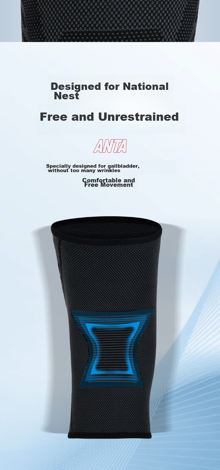 ANTA Sports Knee Brace, Warm Running Protection, Professional Anti-Meniscus Injury, Knee Joint Arthritis Guard, XL Size 6