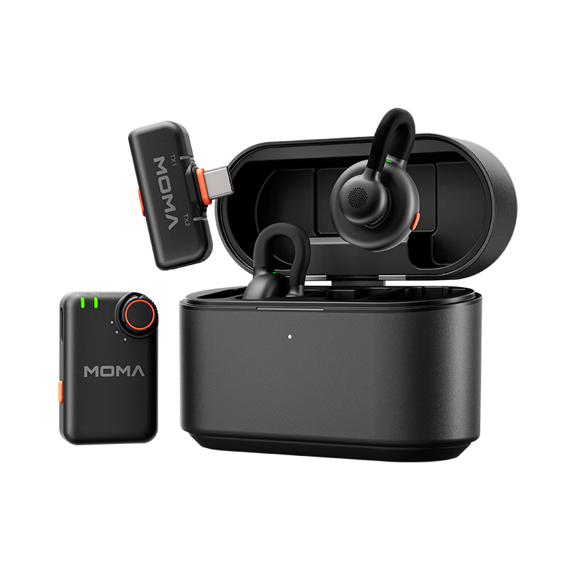 MOMA LARK M2 Wireless Lavalier Microphone, Mengjiao Microphone One-To Mini Button Commercial Live Streaming Noise Reduction Microphone, Deluxe Editio