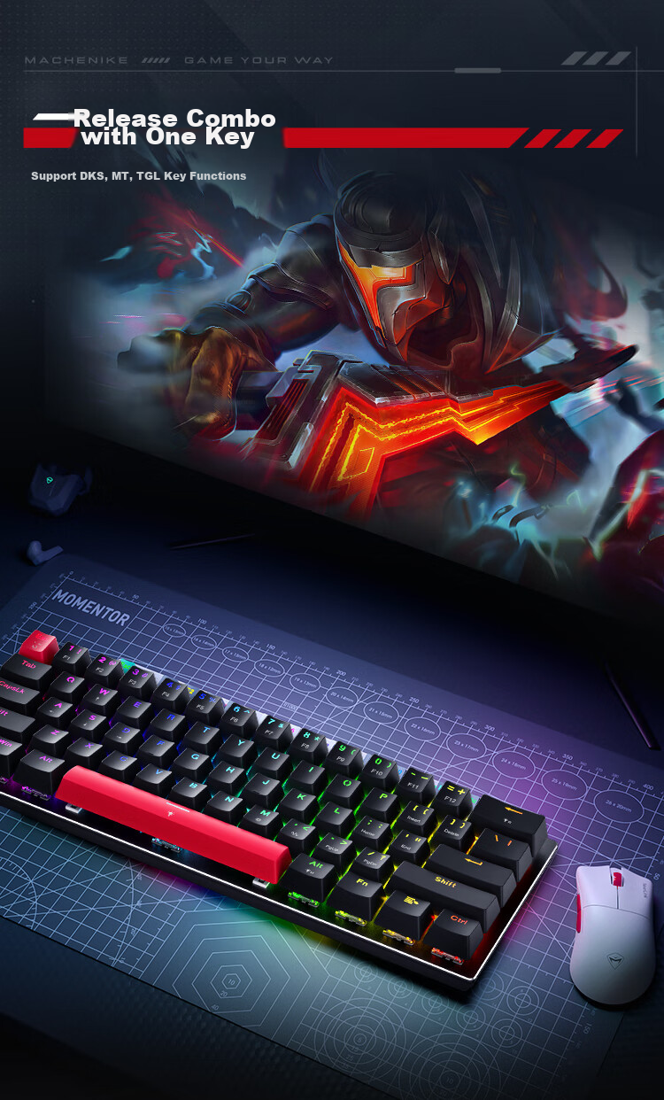 MACHENIKE K500-M81 Wired Magnetic Axis, 81 Keys, E-Sports Gaming Mechanical Keyboard, 8K Polling Rate, RT Keyboard, Adjustable Key Travel, RGB Backlight 8