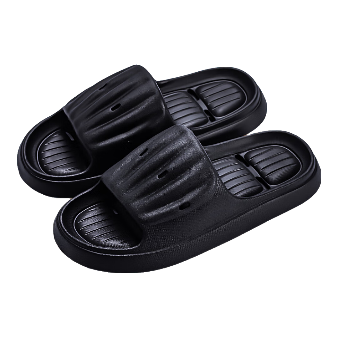 RENBEN Slippers for Men And Women, Couples' Home Bathroom Quick-Drying Water-Draining Slippers TX20001 Black Size 44-45
