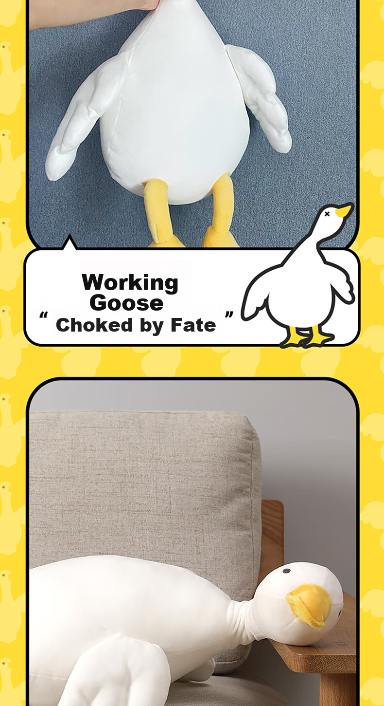 MINISO Goose Plush Pillow, Stuffed Animal Sofa Cushion, Bedroom Bedside Companion, Funny Creative Birthday Gift 3