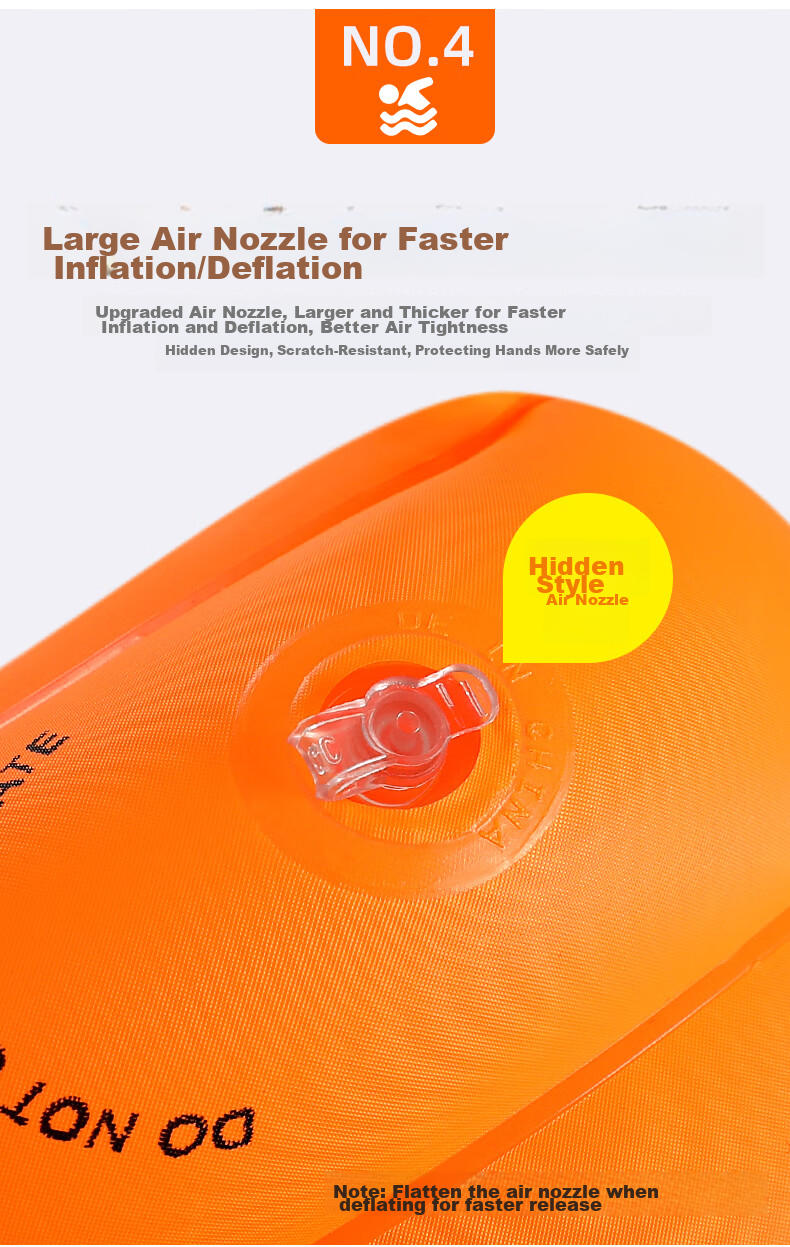 ASORAIN Adult And Children's Arm Rings, Swimming Double Air Chamber Safety Inflatable Buoyancy Float Rings, Kids Swimming Water Sleeves, Orange 8