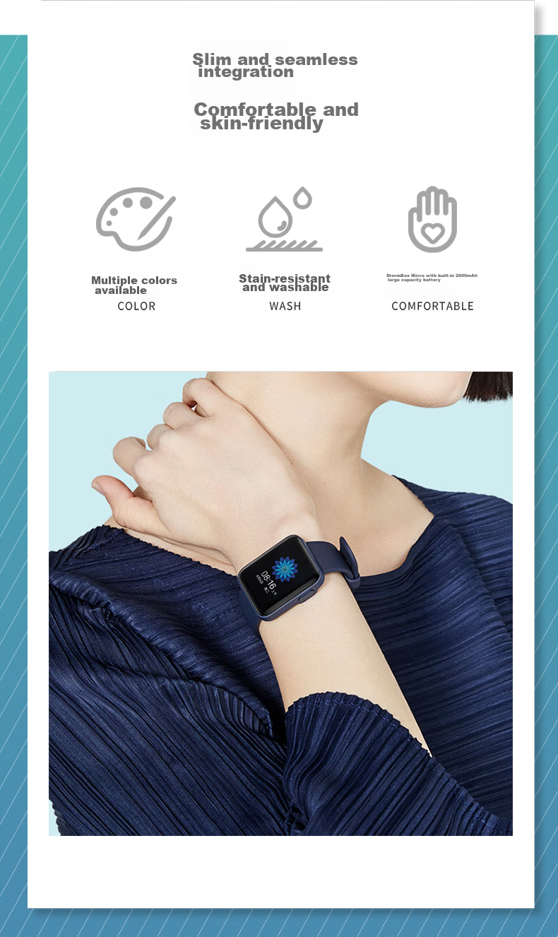 KMaxAI Compatible Silicone Watch Strap for Redmi Watch NFC Version Smart Sports Watch Band for Xiaomi Lite, Colorful Dopamine Fresh Replacement Wristband, Elegant Black 2