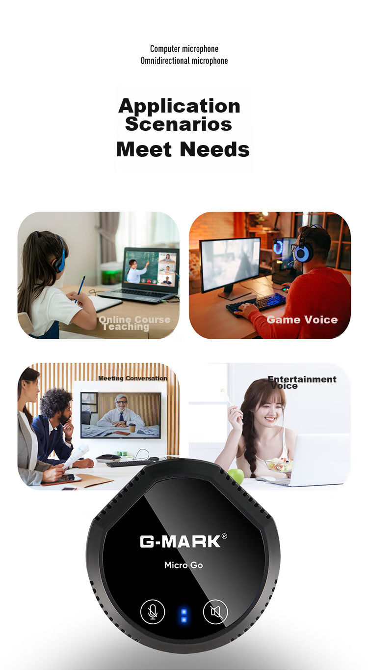 G-MARK USB Computer Laptop Speaker with Microphone for Recording, Bluetooth Gaming Desktop Omnidirectional Microphone Network Speaker All-In Small Steel Cannon High Volume 10