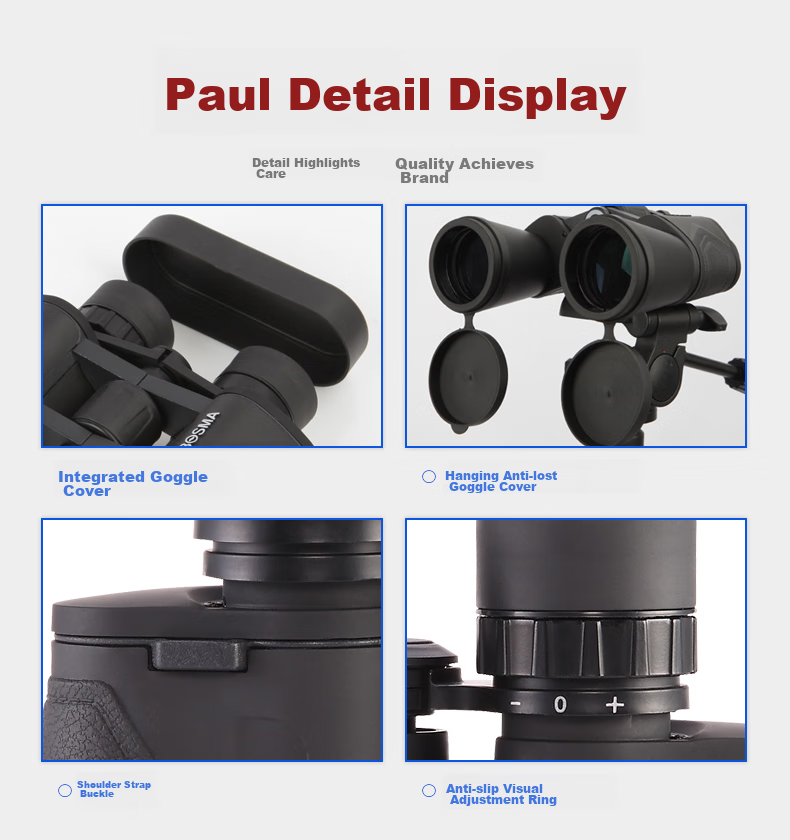 BOSMA Telescope, Paul II Generation 10x50 High Magnification High Definition Night Vision Concert Binoculars 12