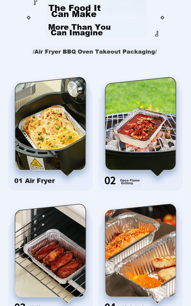 YOUAO Air Fryer Aluminum Foil Pans, 1000ml*15 Pieces, Disposable Food Containers for Barbecue, Oven, Outdoor Picnic And Camping 15