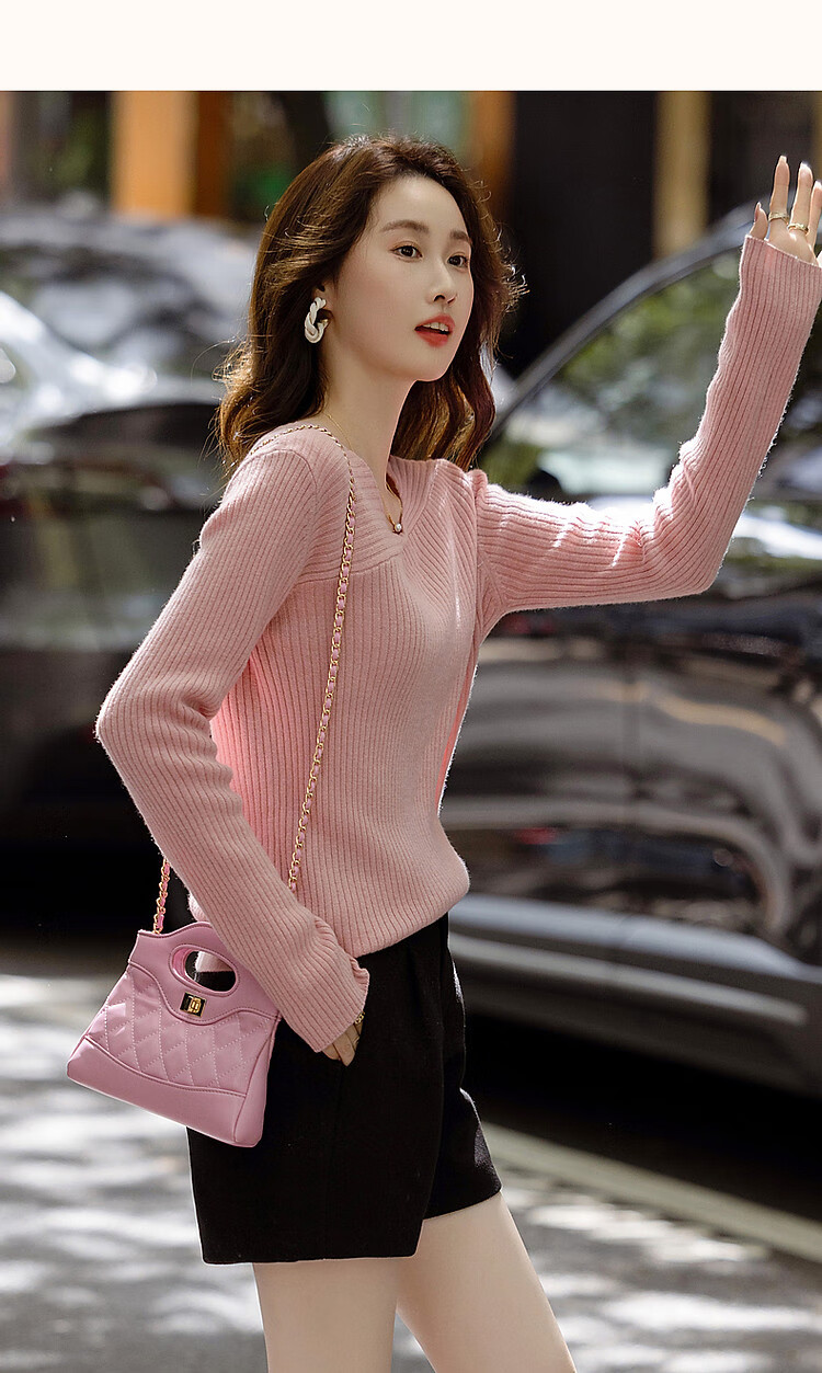 Dme [Light Oxygen 100% Wool] Autumn And Winter Warm Gentle Skin-Friendly Sweater, Hollow Jacquard Knit Top for Wome 8