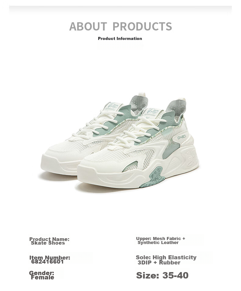 361° Women's Sports Shoes, Jincheng Spring And Summer Mesh Breathable Thick-Soled Heightening Casual Sneakers, Women's 682416601-2 22