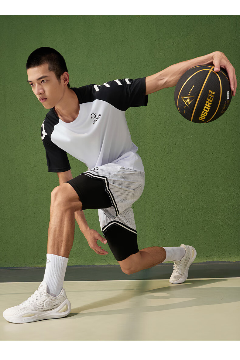 RIGORER Competitive Knitted Knee-Length Shorts for Men And Women, Basketball Shorts, Layered Sports Running Breathable Shorts 14