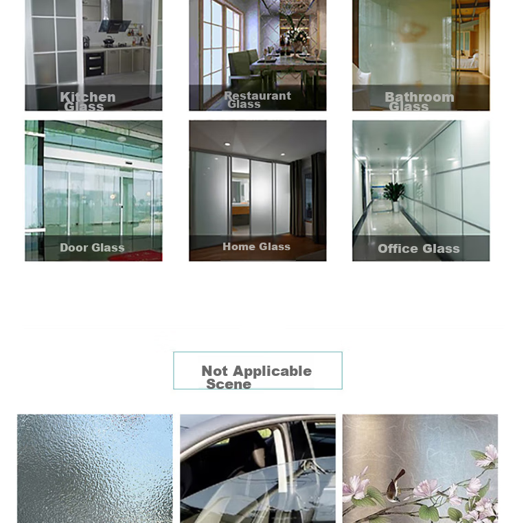 FOOJO Privacy Window Film, Frosted Glass Privacy Sticker, Office Large Glass Window Anti-Peeping Light-Blocking Window Decal 10