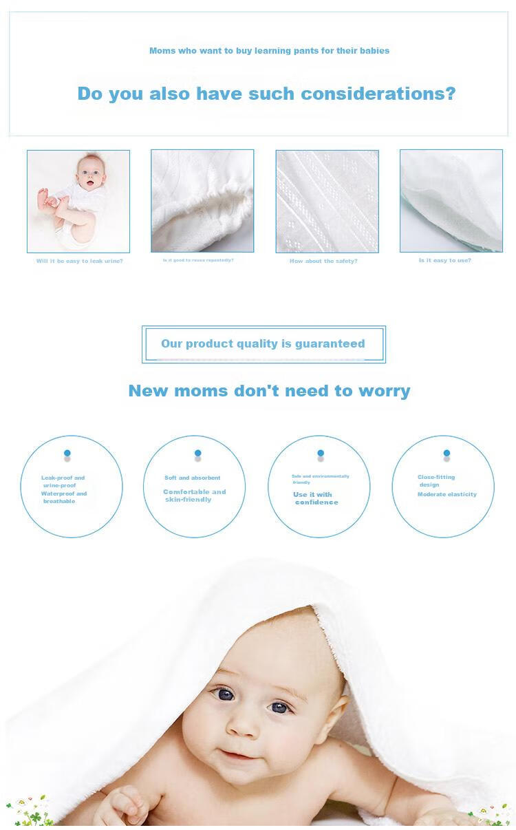 Xiqinbao Baby Diaper Pants Unisex Toilet Training Pants Waterproof Pants 3-Pack, Recommended for 14-19kg, Size 110 4