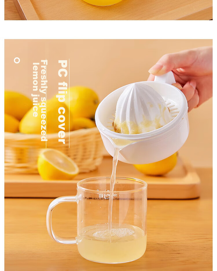 Dipuer Manual Juicer, Home-Use Orange Squeezer Cup, Portable Lemon Press, Hand-Cranked Fruit Juice Extractor 8