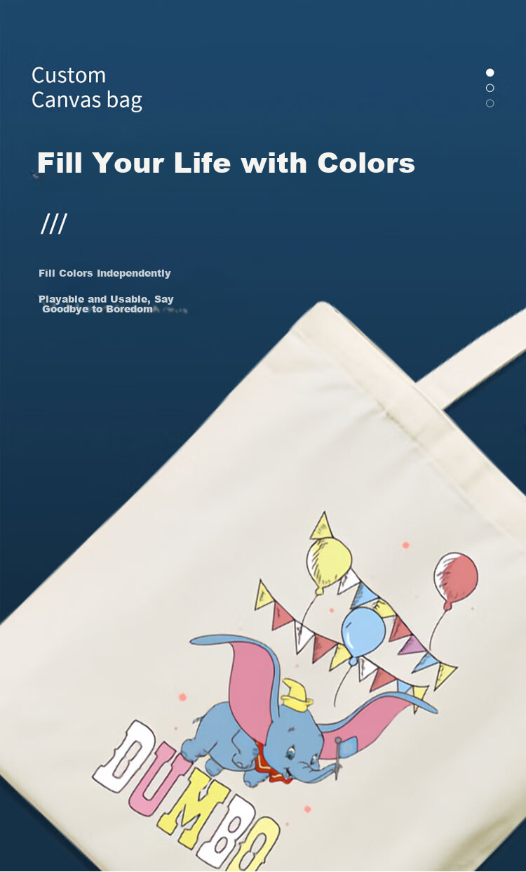 Dipuer White Canvas Bag, Blank Canvas Pouch, Children's DIY Handmade Drawing Bag, Creative Handbag for Painting And Drawing 5