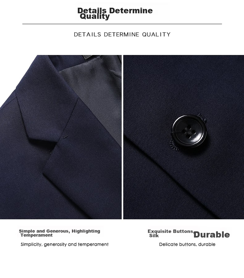 ROMON Men's Suit Set, All-Season Slim Fit Professional Formal Wear, Business Attire, Groom's Wedding Outfit, Menswear 6