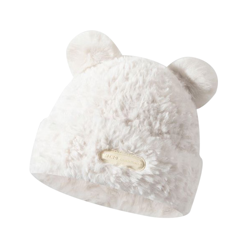 XUEXIMAN Women's Winter Warm Fuzzy Korean Style Knit Beanie Cute Bear Plush Hat