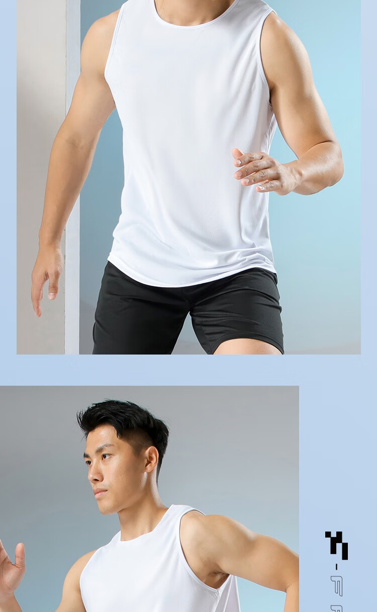 Fandimu Men's Sports Tank Top, Loose-Fitting Quick-Dry Breathable Basketball Tennis Running Comprehensive Training Fitness Sleeveless Vest 11