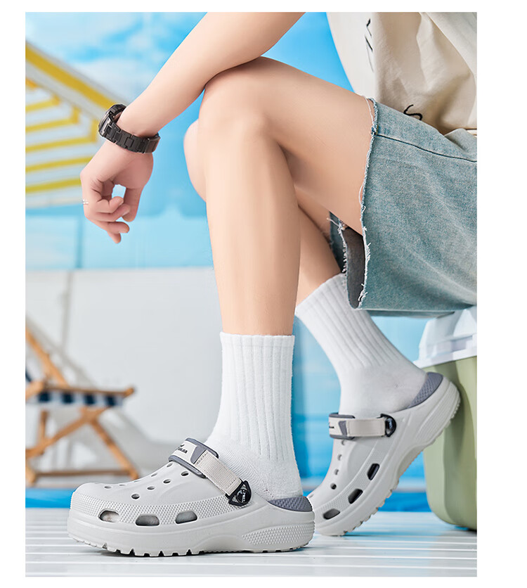 G.N.Shi Jia Men's Shoes, Summer Outdoor Wear, Thick-Soled Hollow Breathable Hole Shoes, Outdoor Stream Tracing Beach Sandals 11