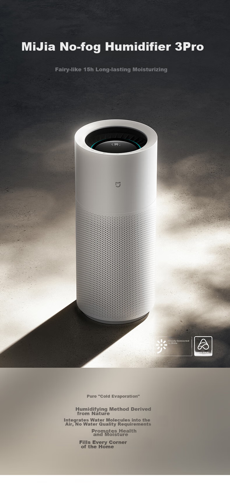 Mijia Xiaomi Baby-Friendly Mist-Free Humidifier 3 Pro, Home Bedroom Large Capacity Air Humidifier for Babies And Pregnant Women, 1500mL/h, CJSJSQ01MX Gift Moisturizing Present for Girls 2