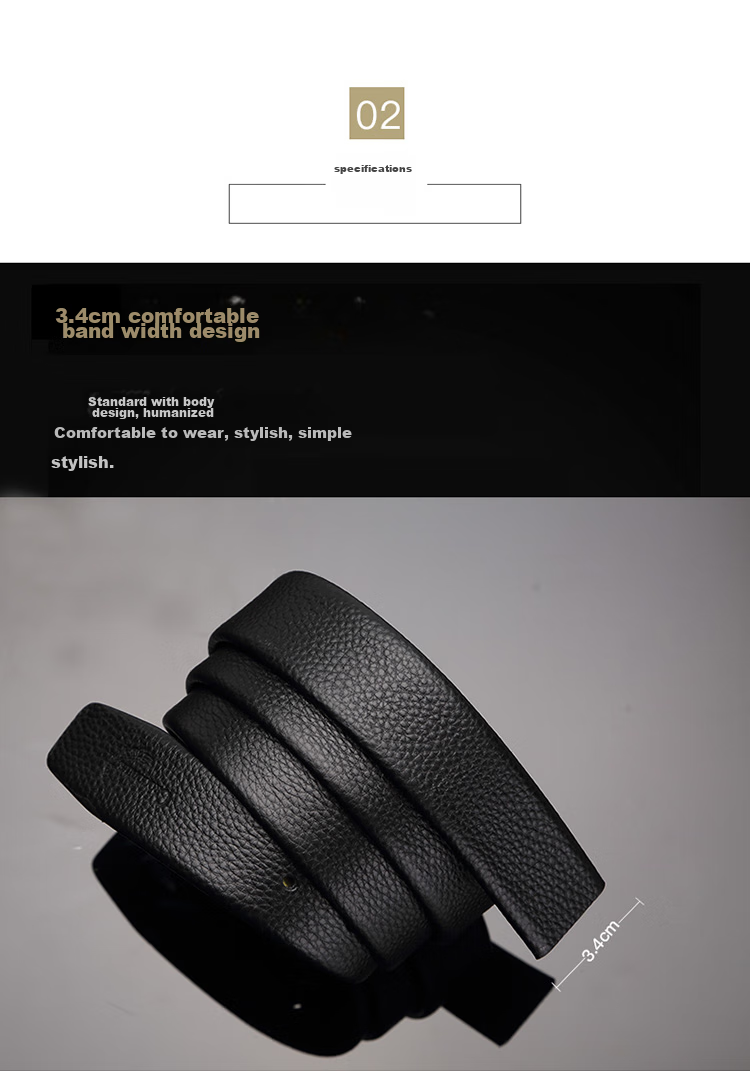 CROCODILE Men's Belt, Top-Grain Leather, No Pin Buckle, with Holes, Casual Belt for Men, Waist Belt ZT068 4