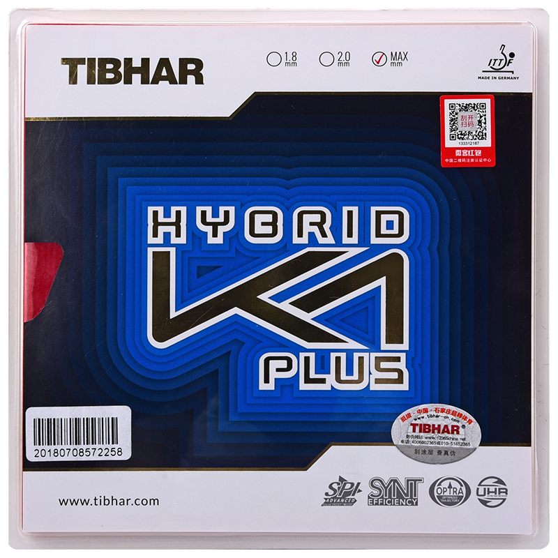 TIBHAR Hybrid Blue K1 PLUS Table Tennis Rubber, Imported Sticky Rubber, Red MAX