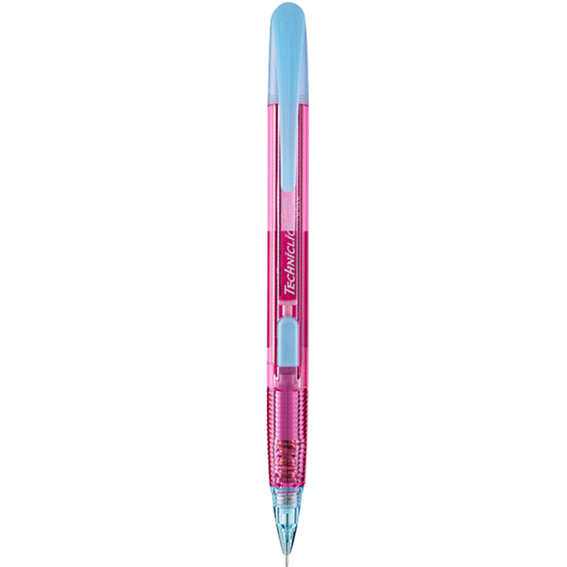 Pentel [Best-Selling Product] 0.5mm Side-Press Mechanical Pencil, Student Drawing Automatic Pencil with Eraser PD105C Color-Block Limited Edition, Blue And Pink