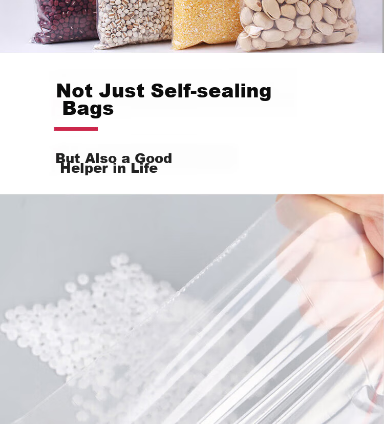 Ouliwen Food-Grade Self-Sealing Bags, Large Size 8, Thickened Transparent, for Medicine And Tea Storage, Sealing Bags, PE Cling Film Plastic Bags, 17*25cm, 100 Pieces 11