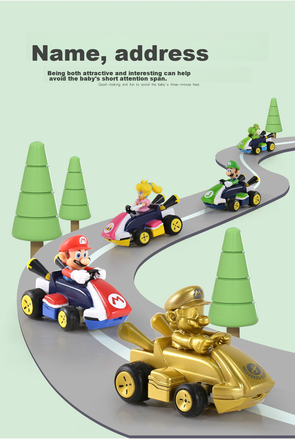 Carrera Remote Control Car, Mario Mini Wireless Drift Electric Toy Car, Birthday Gift for Boys 6