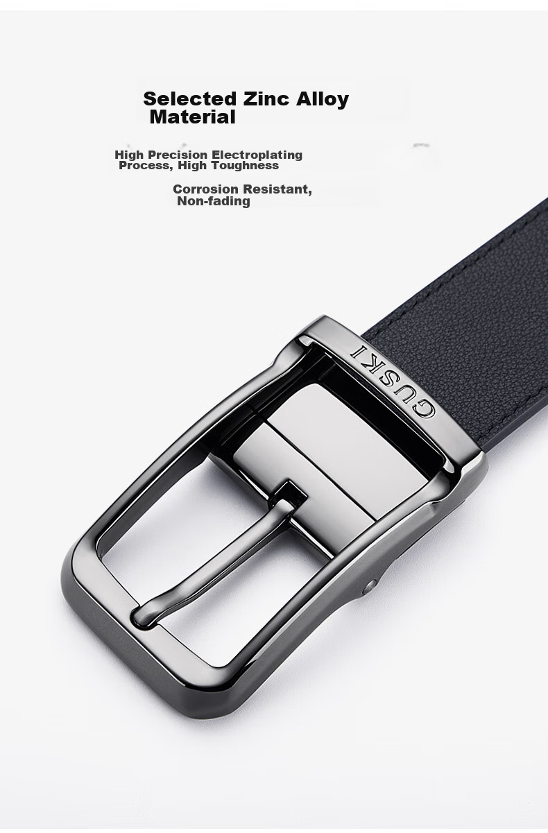 GUSKI Brand Men's Genuine Leather Belt, Gift Box with Rotating Pin Buckle, Birthday Present for Boyfriend Or Husband 8