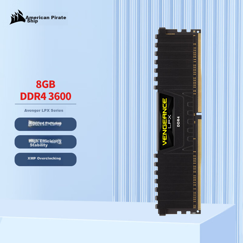 USCORSAIR 8GB DDR4 3600 Desktop Memory Module, Vengeance LPX Gaming RAM, C18