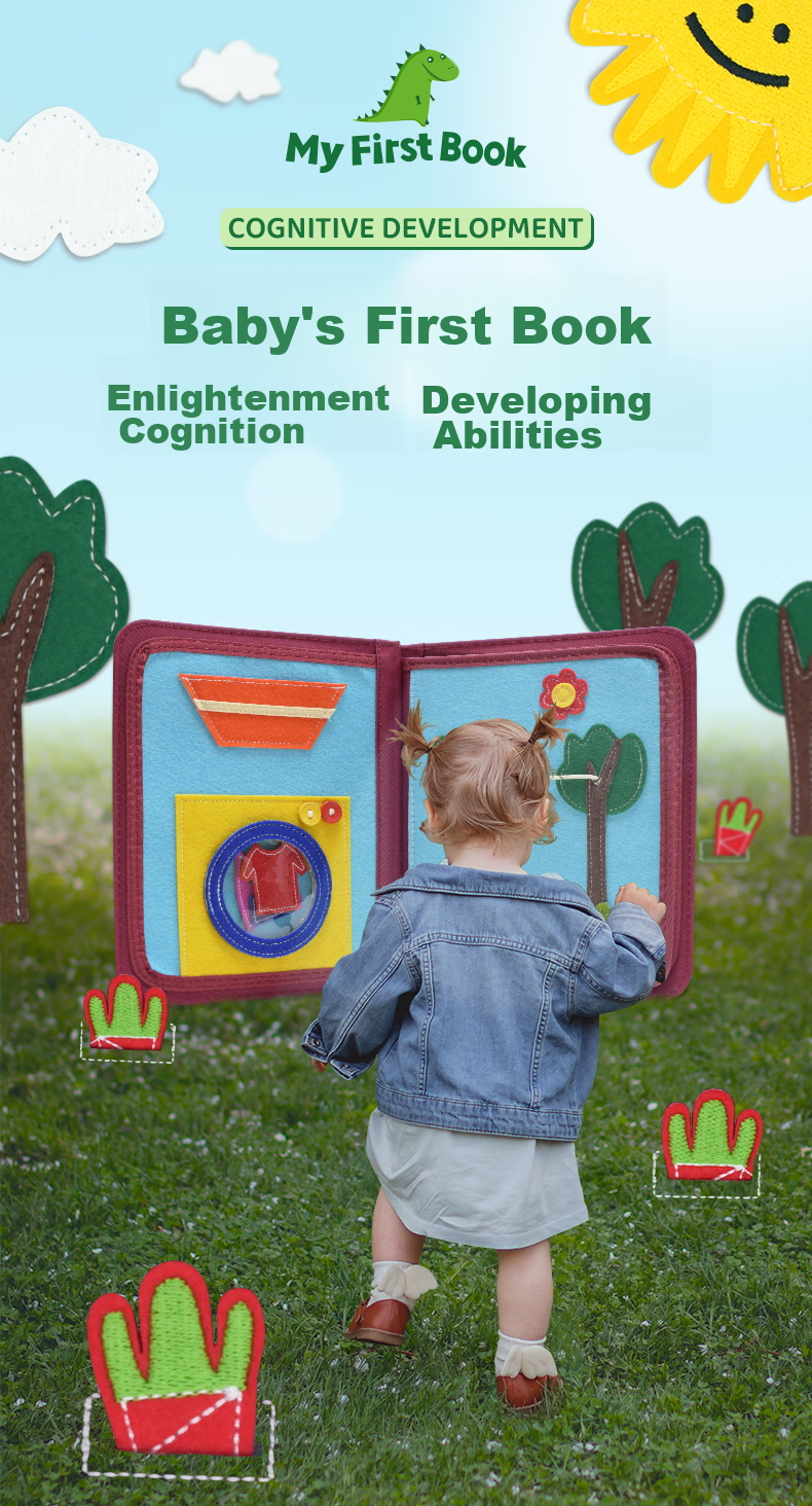 MY FIRST BOOK, Meng's Early Education Toy, Baby Cloth Book, for Children Aged 1-6, Infant Luxury Book, First Birthday Gift, Space Purple 1