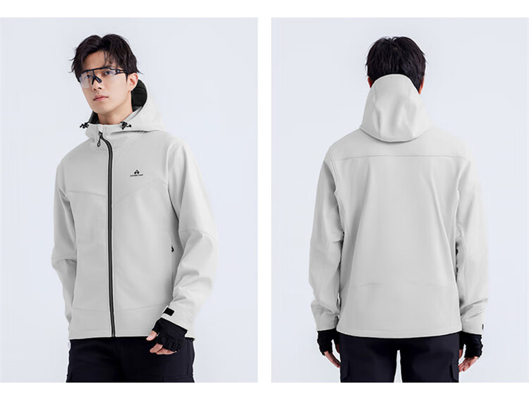 Toread Seals Men's Softshell Jacket Spring Outdoor Mountaineering Fleece Lined Warm Windproof Breathable Sports Loose Fit Coat 17