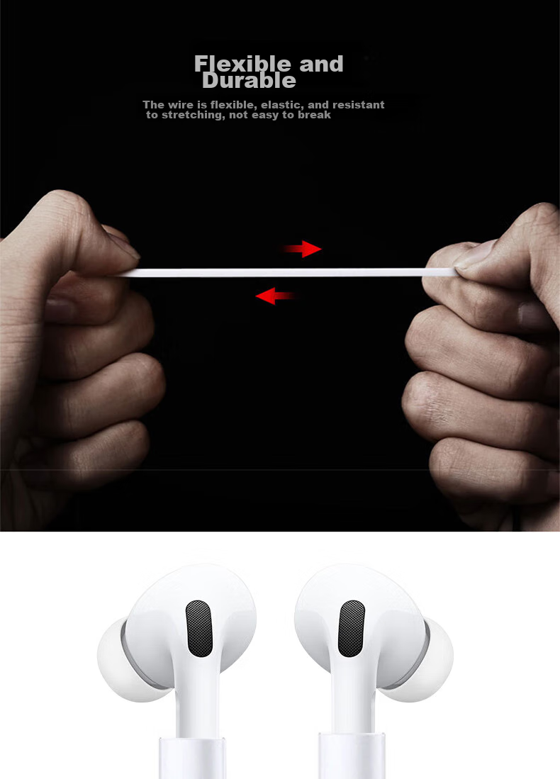 ESCASE Earphone Anti-Loss Strap, Silicone Skin-Friendly, Magnetic Anti-Loss Lifting Elastic Suitable for AirPods Pro 2/3, Huawei, Xiaomi, Honor, JBL, Edifier And Other TWS Earphones 6