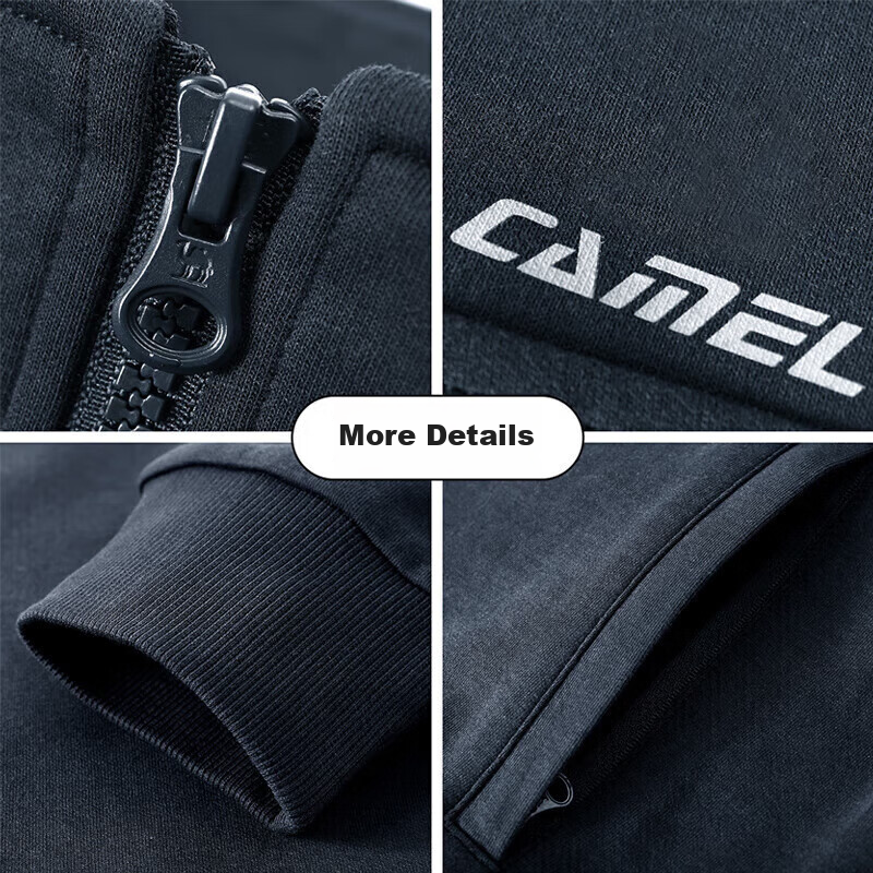 CAMEL Casual Sports Set for Men, Stand-Up Collar Classic Style Long-Sleeve Trousers Spring And Autumn Sports Knitted Two-Piece Sportswear