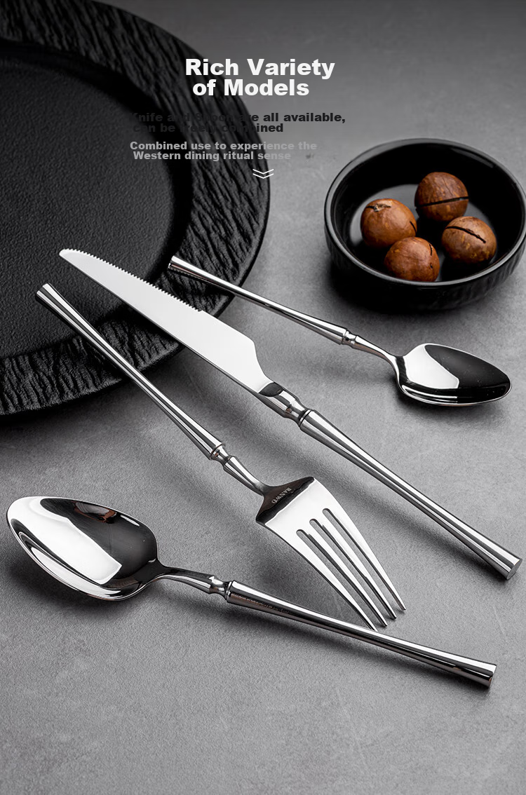 Banwushenghuo 304 Stainless Steel Steak Knife And Fork Set, Luxury High-End Western Cutlery, Steak Knife Fork Spoon Set for Home Use 11