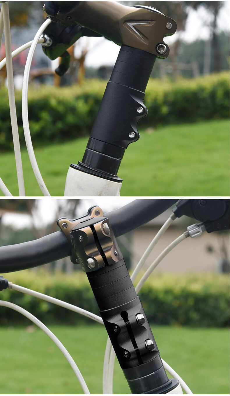 FOREVER Aluminum Alloy Handlebar Riser, Heightening Device for Road Bikes And Mountain Bikes, Universal Model, Upgraded Version in Black 8