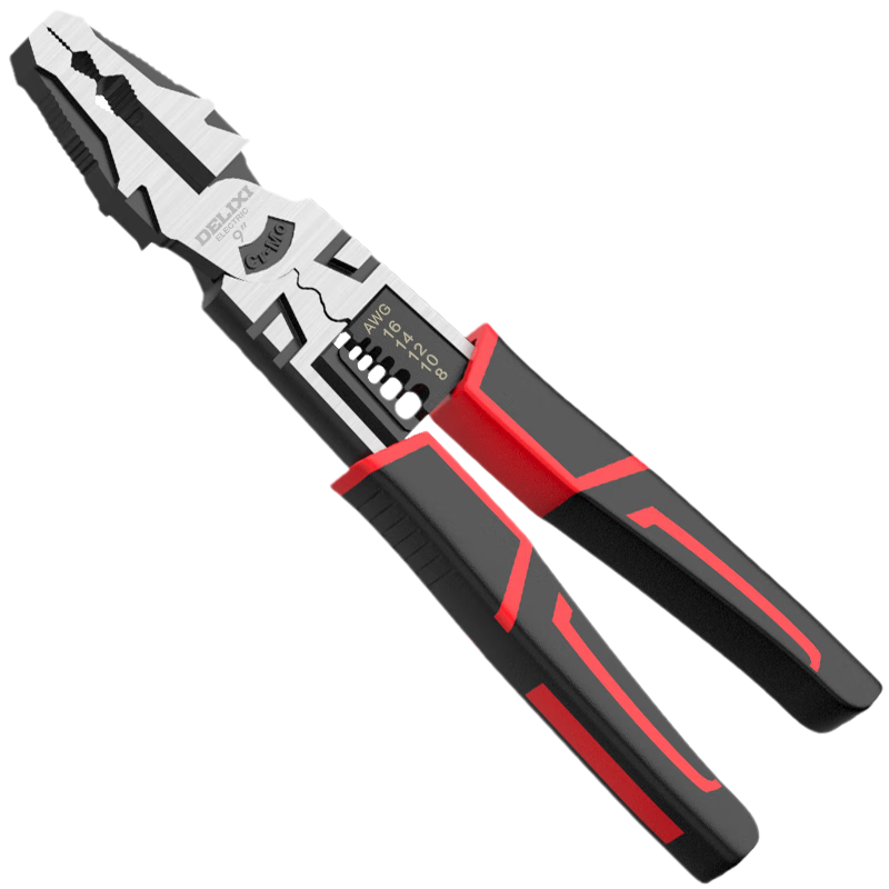 DELIXI ELECTRIC Pliers, Tiger Pliers, Electrician's Pliers, Multifunctional Wire Cutters, Stripping Pliers, Wire Cutting Pliers, Six-In 9-Inch Wire Cutters
